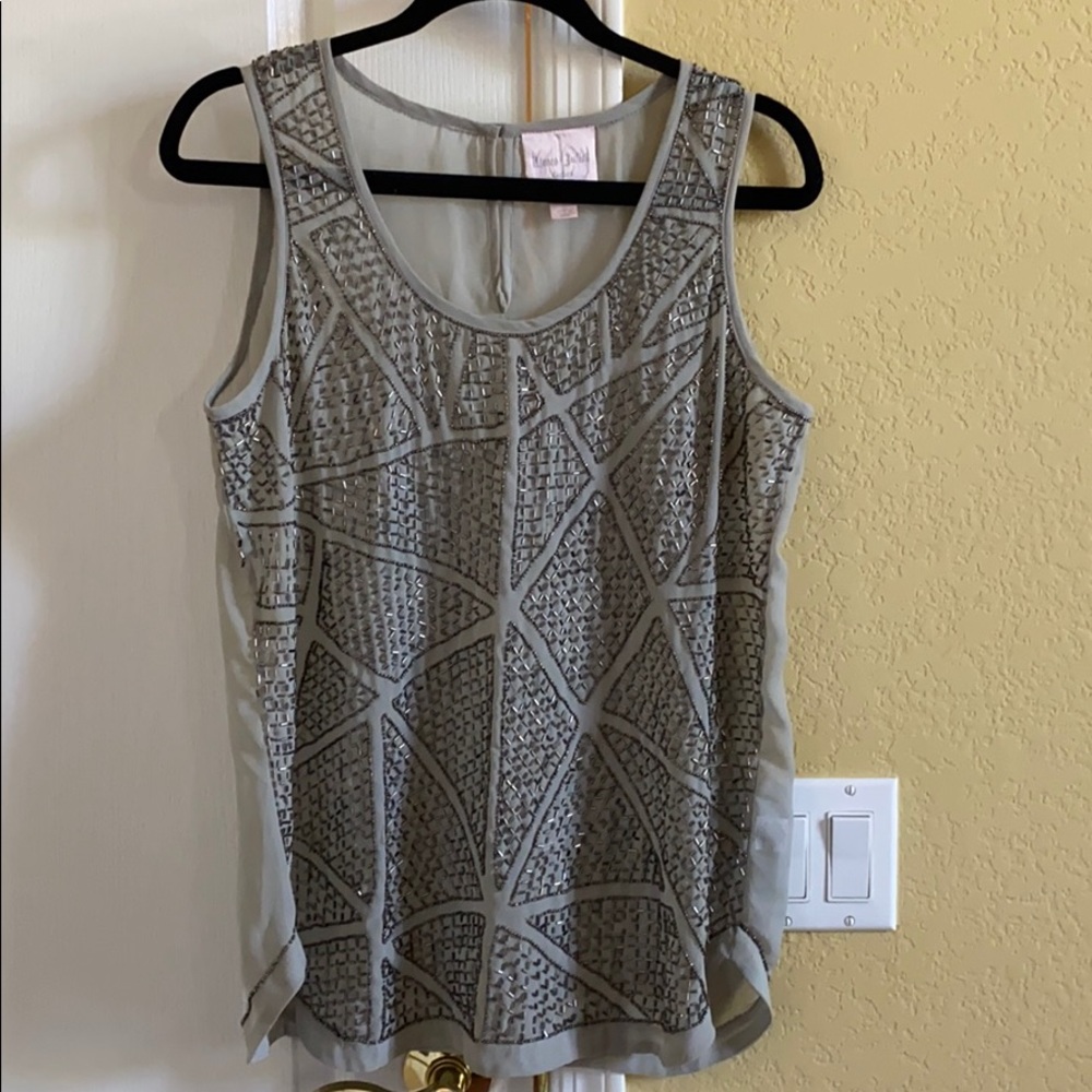 Beaded top with sheer back